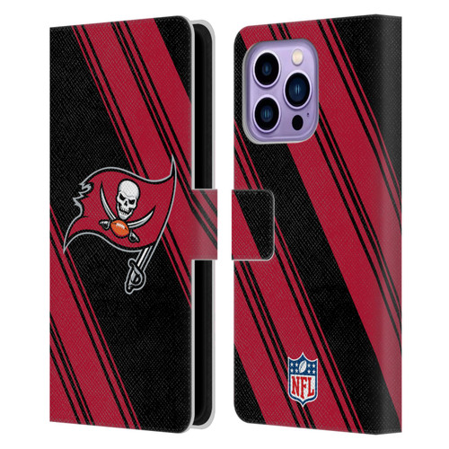 NFL Tampa Bay Buccaneers Artwork Stripes Leather Book Wallet Case Cover For Apple iPhone 14 Pro Max