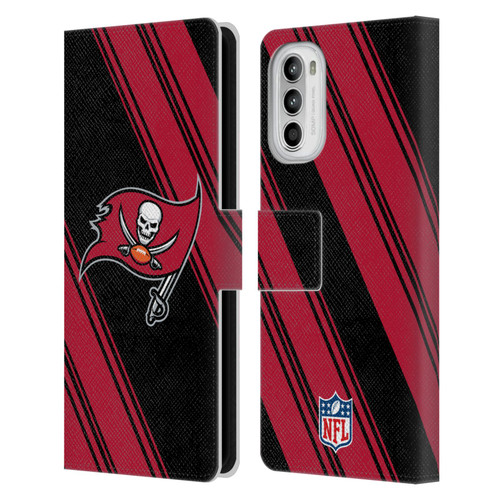 NFL Tampa Bay Buccaneers Artwork Stripes Leather Book Wallet Case Cover For Motorola Moto G52