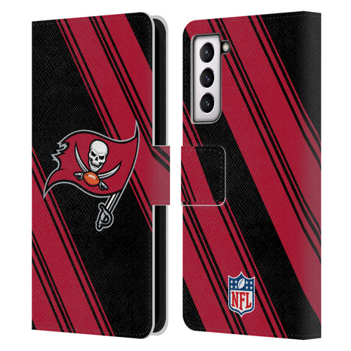 NFL Tampa Bay Buccaneers Artwork Stripes Leather Book Wallet Case Cover For Samsung Galaxy S21 5G