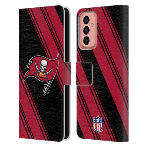 NFL Tampa Bay Buccaneers Artwork Stripes Leather Book Wallet Case Cover For Samsung Galaxy M13 (2022)