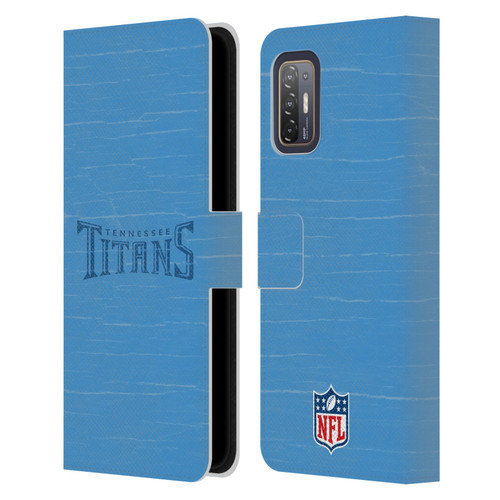 NFL Tennessee Titans Logo Distressed Look Leather Book Wallet Case Cover For HTC Desire 21 Pro 5G