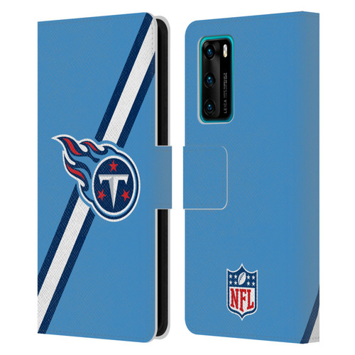 NFL Tennessee Titans Logo Stripes Leather Book Wallet Case Cover For Huawei P40 5G