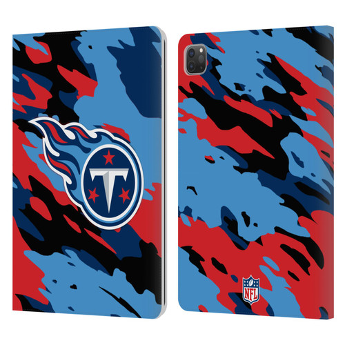 NFL Tennessee Titans Logo Camou Leather Book Wallet Case Cover For Apple iPad Pro 11 2020 / 2021 / 2022