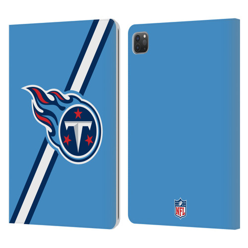 NFL Tennessee Titans Logo Stripes Leather Book Wallet Case Cover For Apple iPad Pro 11 2020 / 2021 / 2022