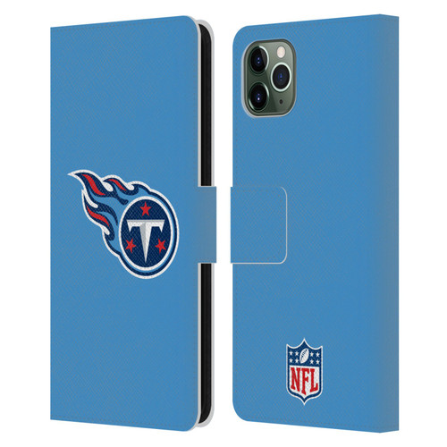 NFL Tennessee Titans Logo Plain Leather Book Wallet Case Cover For Apple iPhone 11 Pro Max