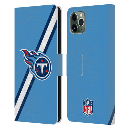 NFL Tennessee Titans Logo Stripes Leather Book Wallet Case Cover For Apple iPhone 11 Pro Max