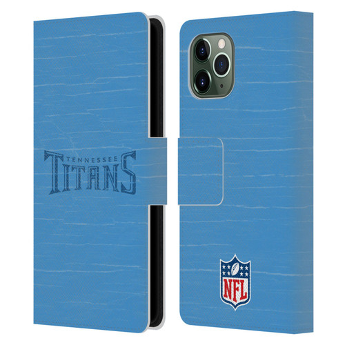 NFL Tennessee Titans Logo Distressed Look Leather Book Wallet Case Cover For Apple iPhone 11 Pro