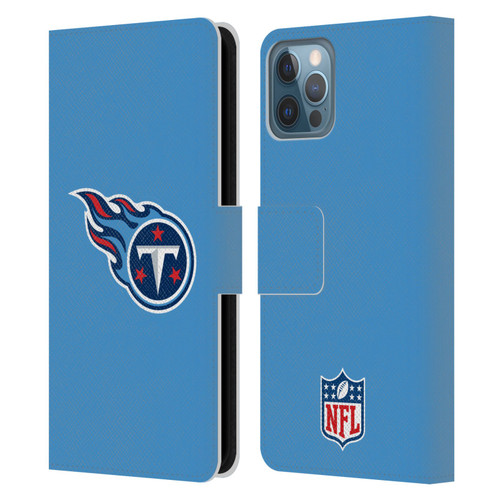 NFL Tennessee Titans Logo Plain Leather Book Wallet Case Cover For Apple iPhone 12 / iPhone 12 Pro