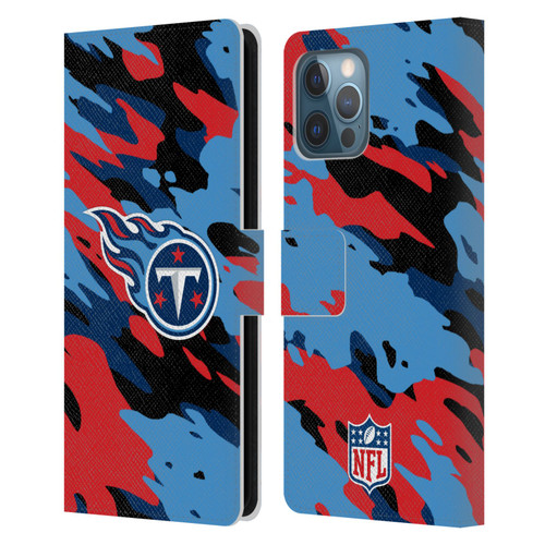 NFL Tennessee Titans Logo Camou Leather Book Wallet Case Cover For Apple iPhone 12 Pro Max