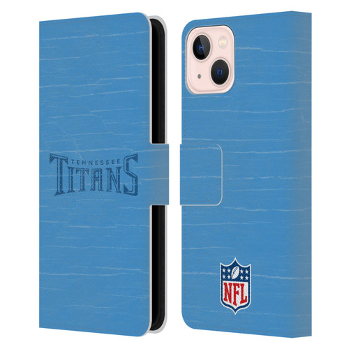 NFL Tennessee Titans Logo Distressed Look Leather Book Wallet Case Cover For Apple iPhone 13
