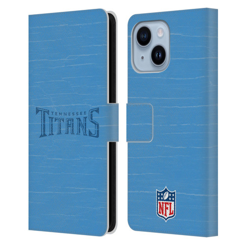 NFL Tennessee Titans Logo Distressed Look Leather Book Wallet Case Cover For Apple iPhone 14 Plus