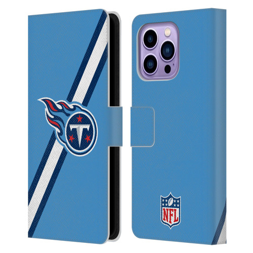 NFL Tennessee Titans Logo Stripes Leather Book Wallet Case Cover For Apple iPhone 14 Pro Max