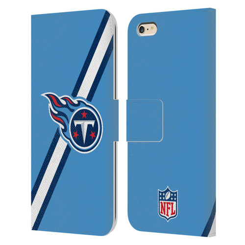 NFL Tennessee Titans Logo Stripes Leather Book Wallet Case Cover For Apple iPhone 6 Plus / iPhone 6s Plus