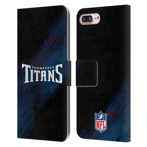 NFL Tennessee Titans Logo Blur Leather Book Wallet Case Cover For Apple iPhone 7 Plus / iPhone 8 Plus