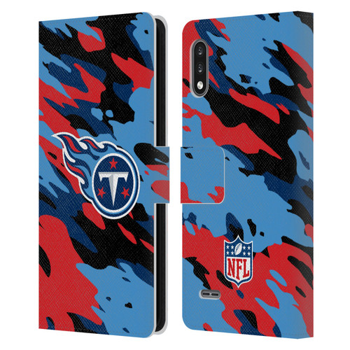 NFL Tennessee Titans Logo Camou Leather Book Wallet Case Cover For LG K22