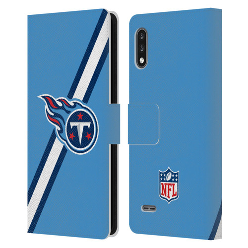 NFL Tennessee Titans Logo Stripes Leather Book Wallet Case Cover For LG K22