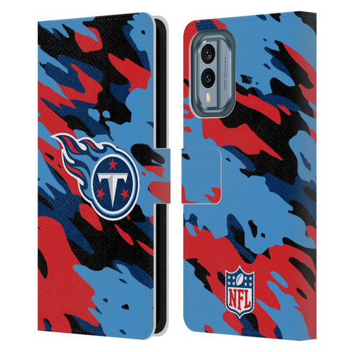 NFL Tennessee Titans Logo Camou Leather Book Wallet Case Cover For Nokia X30