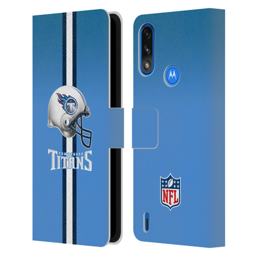 NFL Tennessee Titans Logo Helmet Leather Book Wallet Case Cover For Motorola Moto E7 Power / Moto E7i Power