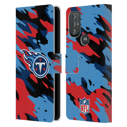 NFL Tennessee Titans Logo Camou Leather Book Wallet Case Cover For Motorola Moto G10 / Moto G20 / Moto G30