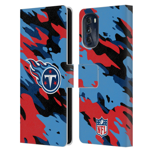 NFL Tennessee Titans Logo Camou Leather Book Wallet Case Cover For Motorola Moto G (2022)