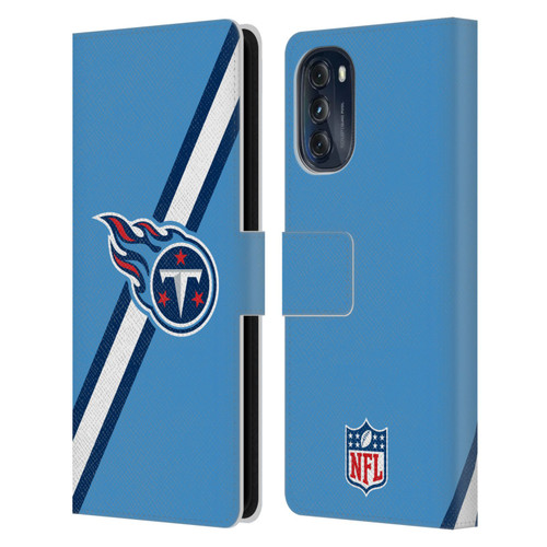 NFL Tennessee Titans Logo Stripes Leather Book Wallet Case Cover For Motorola Moto G (2022)