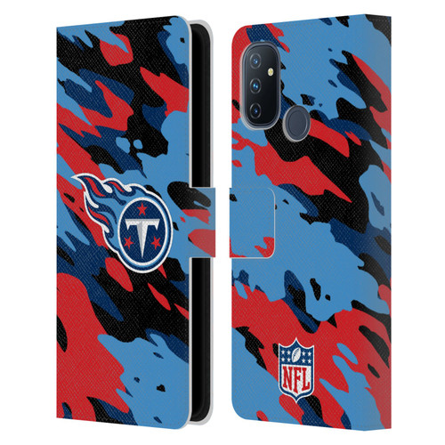 NFL Tennessee Titans Logo Camou Leather Book Wallet Case Cover For OnePlus Nord N100