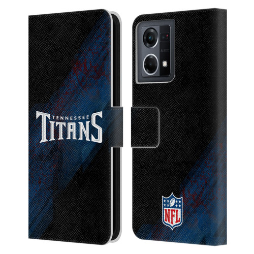 NFL Tennessee Titans Logo Blur Leather Book Wallet Case Cover For OPPO Reno8 4G