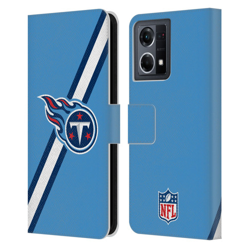 NFL Tennessee Titans Logo Stripes Leather Book Wallet Case Cover For OPPO Reno8 4G