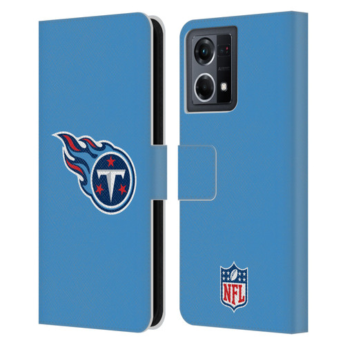 NFL Tennessee Titans Logo Plain Leather Book Wallet Case Cover For OPPO Reno8 4G