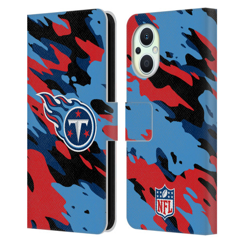 NFL Tennessee Titans Logo Camou Leather Book Wallet Case Cover For OPPO Reno8 Lite