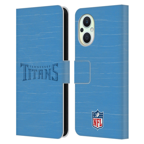 NFL Tennessee Titans Logo Distressed Look Leather Book Wallet Case Cover For OPPO Reno8 Lite
