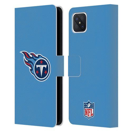 NFL Tennessee Titans Logo Plain Leather Book Wallet Case Cover For OPPO Reno4 Z 5G