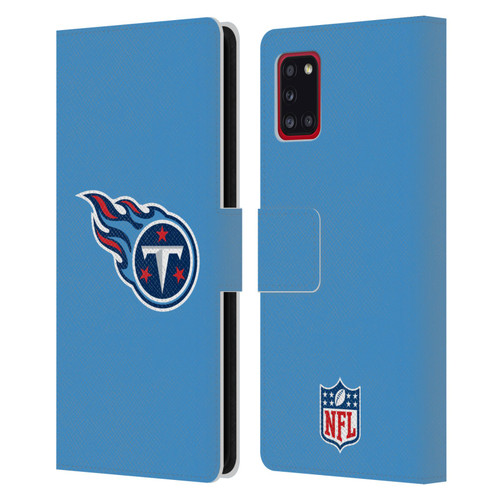 NFL Tennessee Titans Logo Plain Leather Book Wallet Case Cover For Samsung Galaxy A31 (2020)