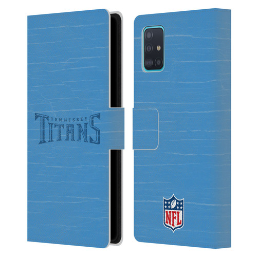 NFL Tennessee Titans Logo Distressed Look Leather Book Wallet Case Cover For Samsung Galaxy A51 (2019)