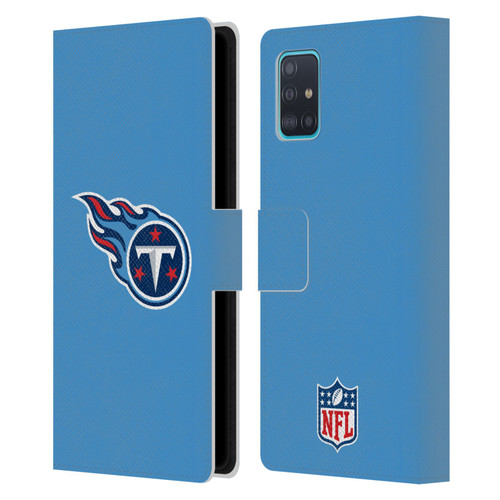 NFL Tennessee Titans Logo Plain Leather Book Wallet Case Cover For Samsung Galaxy A51 (2019)