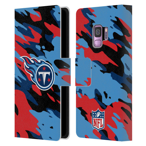 NFL Tennessee Titans Logo Camou Leather Book Wallet Case Cover For Samsung Galaxy S9