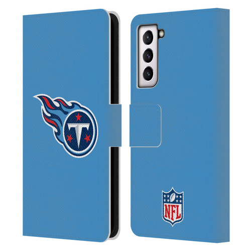 NFL Tennessee Titans Logo Plain Leather Book Wallet Case Cover For Samsung Galaxy S21 5G