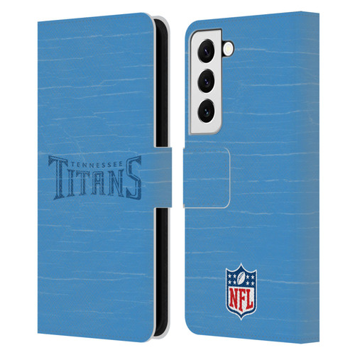 NFL Tennessee Titans Logo Distressed Look Leather Book Wallet Case Cover For Samsung Galaxy S22 5G