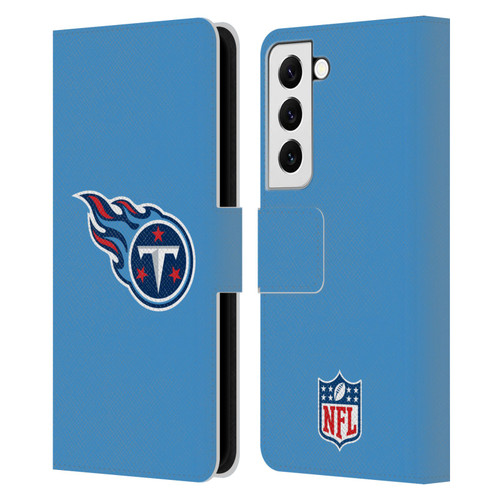 NFL Tennessee Titans Logo Plain Leather Book Wallet Case Cover For Samsung Galaxy S22 5G