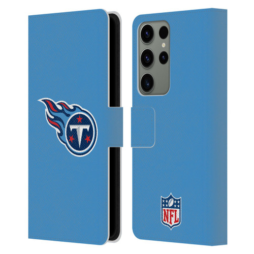 NFL Tennessee Titans Logo Plain Leather Book Wallet Case Cover For Samsung Galaxy S23 Ultra 5G