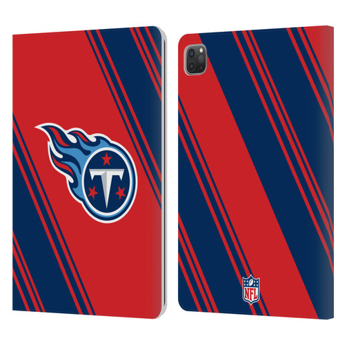 NFL Tennessee Titans Artwork Stripes Leather Book Wallet Case Cover For Apple iPad Pro 11 2020 / 2021 / 2022