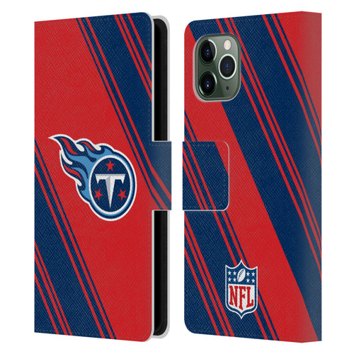 NFL Tennessee Titans Artwork Stripes Leather Book Wallet Case Cover For Apple iPhone 11 Pro