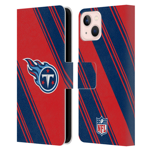 NFL Tennessee Titans Artwork Stripes Leather Book Wallet Case Cover For Apple iPhone 13