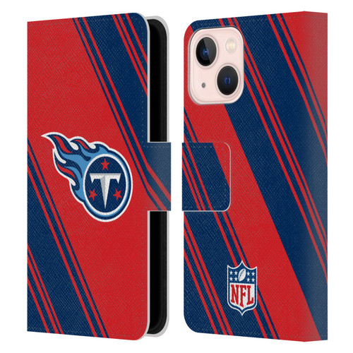 NFL Tennessee Titans Artwork Stripes Leather Book Wallet Case Cover For Apple iPhone 13 Mini