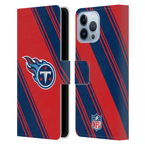 NFL Tennessee Titans Artwork Stripes Leather Book Wallet Case Cover For Apple iPhone 13 Pro Max