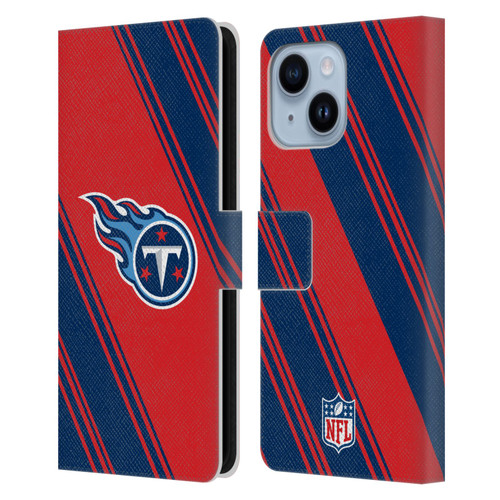 NFL Tennessee Titans Artwork Stripes Leather Book Wallet Case Cover For Apple iPhone 14 Plus