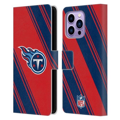 NFL Tennessee Titans Artwork Stripes Leather Book Wallet Case Cover For Apple iPhone 14 Pro Max