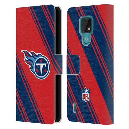 NFL Tennessee Titans Artwork Stripes Leather Book Wallet Case Cover For Motorola Moto E7
