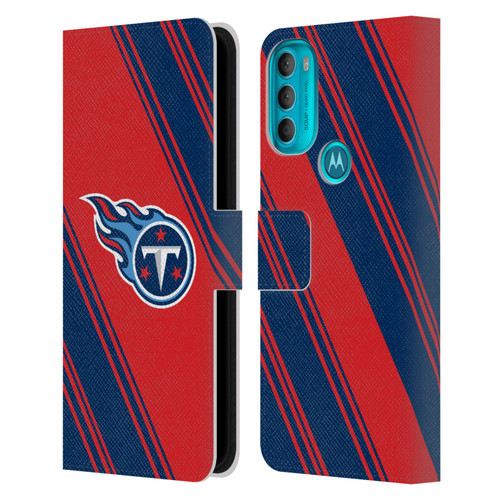 NFL Tennessee Titans Artwork Stripes Leather Book Wallet Case Cover For Motorola Moto G71 5G