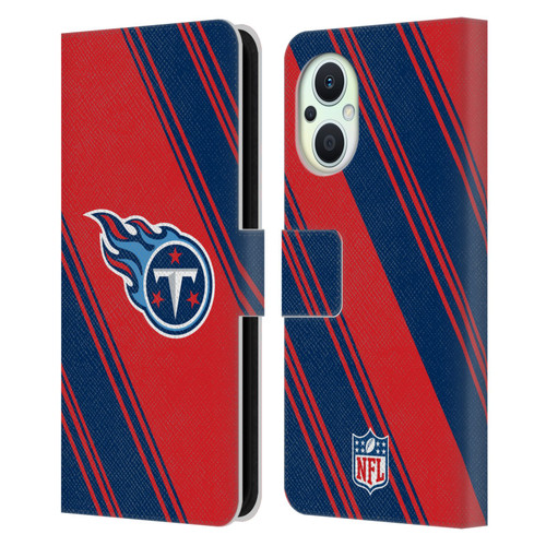 NFL Tennessee Titans Artwork Stripes Leather Book Wallet Case Cover For OPPO Reno8 Lite